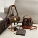 Brown Casual Street Letters Draw String Patchwork Metal Accessories Trim Bags