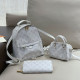 White Casual Daily Letters Patchwork Zipper Bags