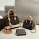 Apricot Daily Celebrities Letters Patchwork Zipper Contrast Bags
