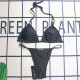 Black Sportswear Print Patchwork Strap Design Swimwears
