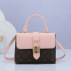 Pink Brown Street Letters Patchwork Bags