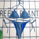 Blue Sportswear Letters Patchwork Strap Design Swimwears