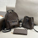 Black Brown Street Daily Letters Draw String Patchwork Zipper Bags
