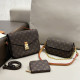 Brown Casual Daily Letters Patchwork Metal Accessories Trim Bags