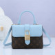 Blue Brown Street Letters Patchwork Bags