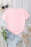 Pink SHEIN Slayr Birthday Girl Print Casual Simple Patte