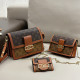 Orange Brown Casual Street Letters Patchwork Metal Accessories Trim Contrast Bags