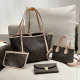 Apricot Casual Street Letters Patchwork Contrast Bags