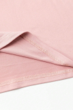 Pink Casual Street Love Print O Neck T-Shirts