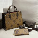 Yellow Brown Casual Daily Letters Patchwork Contrast Bags