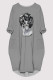 Grey Casual Figure Print Pocket O Neck Printed Dresses