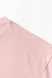 Pink Casual Street Love Print O Neck T-Shirts
