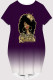 Purple Casual Figure Print Gradient Print Pocket O Neck Printed Short Sleeve Dress
