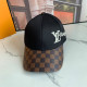 Black Casual Street Plaid Letters Patchwork Contrast Hat