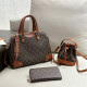 Brown Casual Street Letters Draw String Patchwork Contrast Bags
