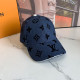 Dark Blue Casual Street Letters Distressed Patchwork Hat