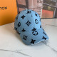 Baby Blue Casual Street Letters Distressed Patchwork Hat