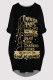 Black Casual Letter Print Pocket O Neck Printed Dresses