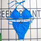 Blue Street Print Patchwork Strap Design Swimwears