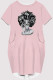 Pink Casual Figure Print Pocket O Neck Printed Short Sleeve Dress