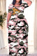 Pink Casual Camouflage Print Animal Patchwork O Neck Printed Dresses
