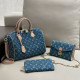 Blue Casual Street Letters Patchwork Chains Zipper Bags