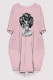 Pink Casual Figure Print Pocket O Neck Printed Dresses