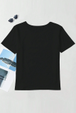 Pink Casual Street Graffiti Print O Neck T-Shirts