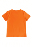 Orange Casual Street Graffiti Print O Neck T-Shirts