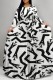 White Casual Print Basic O Neck Long Dresses