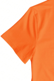 Orange Casual Street Graffiti Print O Neck T-Shirts