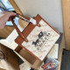 Brown Street Daily Letter Print Patchwork Contrast Bags