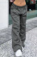 Grey Street Solid Color Patchwork Loose Mid Waist Wide Leg Patchwork Bottoms