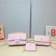 Pink Daily Celebrities Letters Patchwork Metal Accessories Trim Embossed Bags
