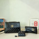Black Casual Daily Letters Metal Accessories Trim Embossed Bags