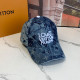 Blue Casual Street Letters Gradient Patchwork Hat