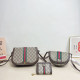 Khaki Street Daily Letters Patchwork Contrast Bags
