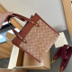 Red-brown Casual Daily Letters Patchwork Contrast Bags