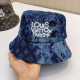 Blue Casual Street Letters Gradient Embroidered Hat