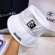 White Casual Daily Letters Embroidered Contrast Hat