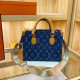 Blue Street Letters Patchwork Zipper Bags