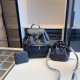 Black Casual Daily Letters Draw String Embossed Bags