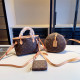 Brown Casual Street Letters Patchwork Contrast Bags