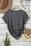 Dark Gray SHEIN Slayr Plus Size Floral And Letter Print_yythk