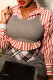 Red White Street Stripe Buckle Patchwork Shirt Collar Tops(Two Pieces)
