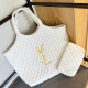 White Street Daily Letters Patchwork Metal Accessories Trim Embossed Bags