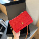 Red Daily Celebrities Solid Color Patchwork Metal Accessories Trim Bags