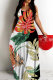 Black And White Sexy Casual Floral Print Backless Spaghetti Strap Long Dresses