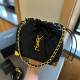 Black Casual Daily Solid Color Draw String Patchwork Metal Accessories Trim Bags