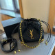 Black Casual Daily Letters Draw String Metal Accessories Trim Embossed Bags